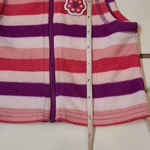 Faded Glory girls fleece striped vest Size 0-3 months - Picture 6 of 6